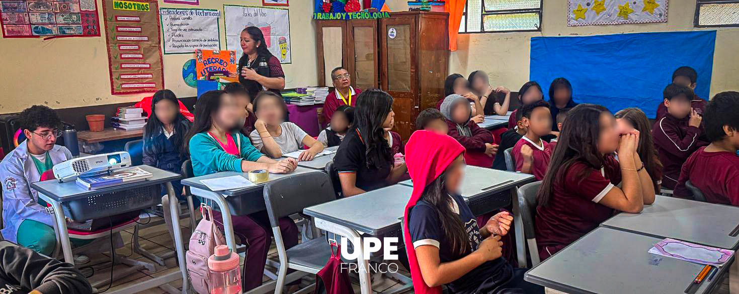 Estudiantes de Nutrición UPE realizan charla educativa en la Escuela Mariano Bobadilla